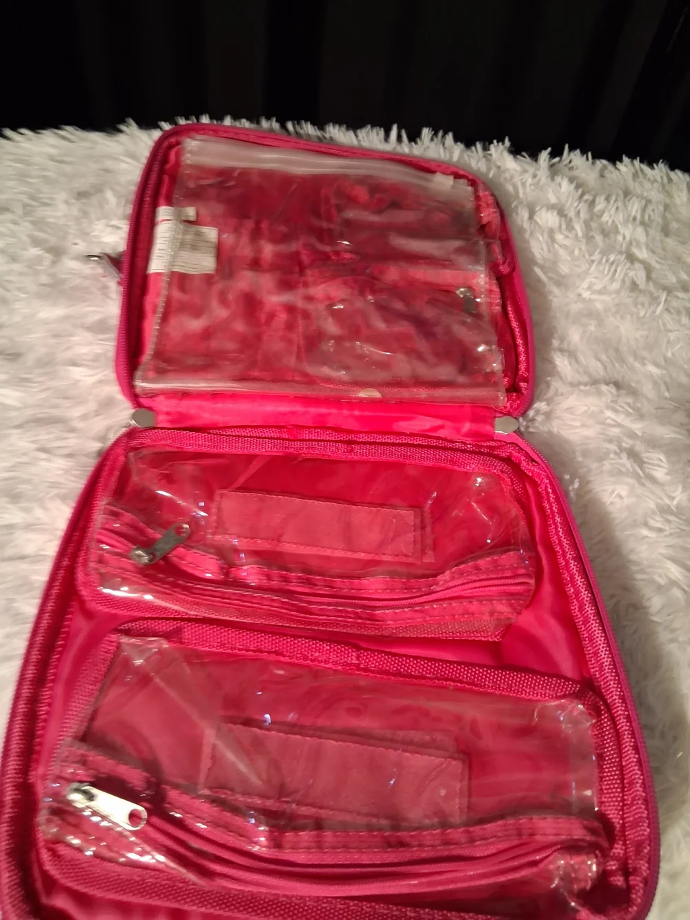 Quilted Pink Jewelry  Bag with Chain Detail